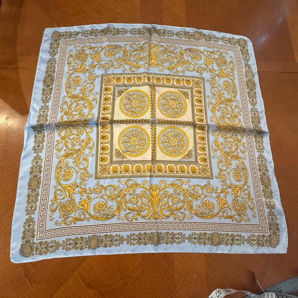 Accessories - Elegant Gold and Blue Scarf 123